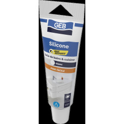 Mastic silicone neutre couleur avec frongicide pour l'étanchéité sanitaire, réf. 590605