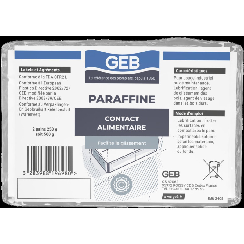 Paraffine rafiinée alimentaire pour usages industriels, réf. 819698