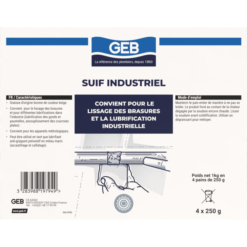 Graisse origine animal pour le lissage des brasures et diverses lubrifications