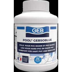 Colle spéciale piscine pour canaliation en pvc sans THF couleur bleu, réf. 504501