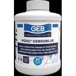 Colle spéciale piscine pour canaliation en pvc sans THF couleur bleu, réf. 504503