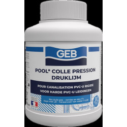 Colle pression spéciale piscine pour raccords pvc sans THF couleur translucide, réf. 504793
