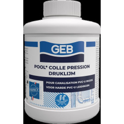 Colle pression spéciale piscine pour raccords pvc sans THF couleur translucide, réf. 504794