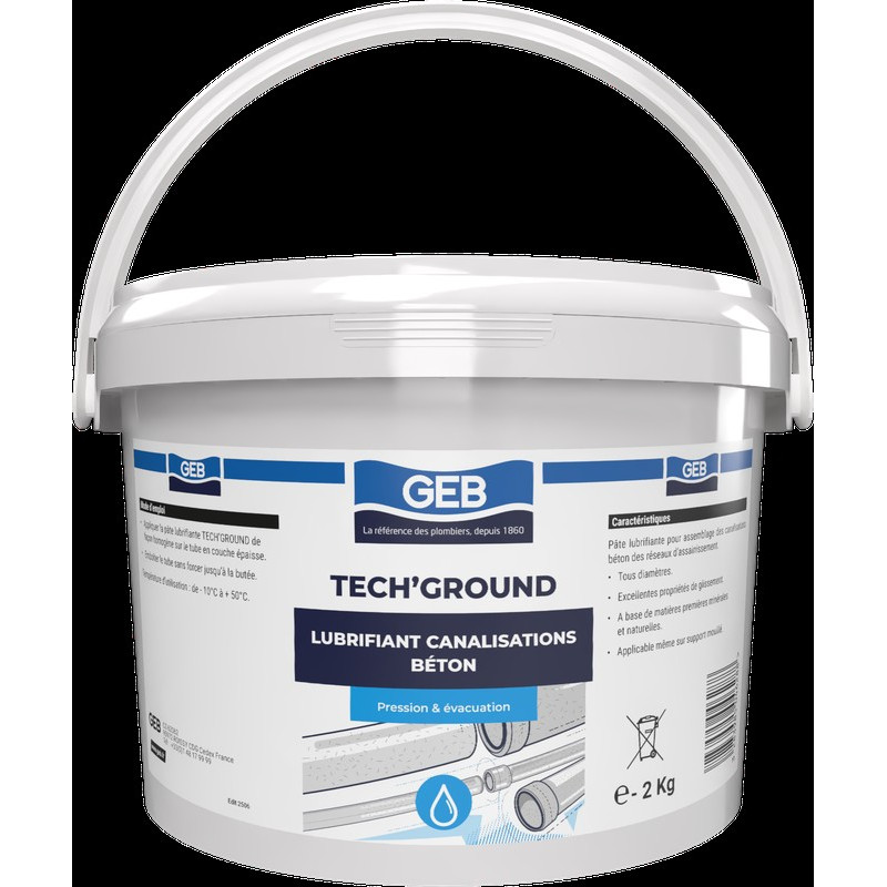 Pâte lubrifiante base aqueuse emboîtement pour canalisation béton couleur bleu, réf. 504628
