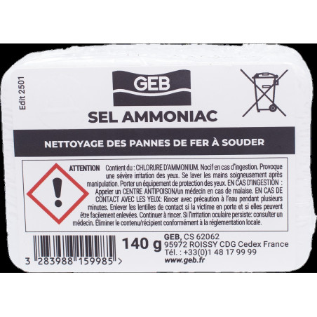 Sel d'ammoniac en pain destiné au nettoygae des pannes de fer à souder