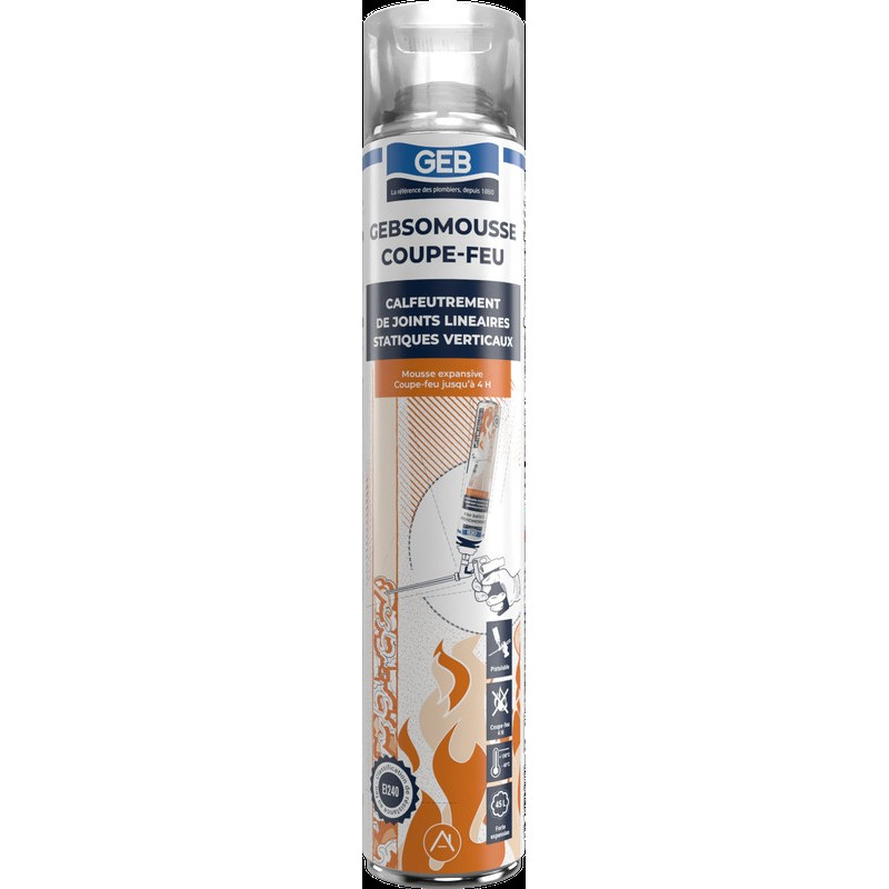 Mousse expansive polyuréthane coupe feu couleur rose aérosol pistolable