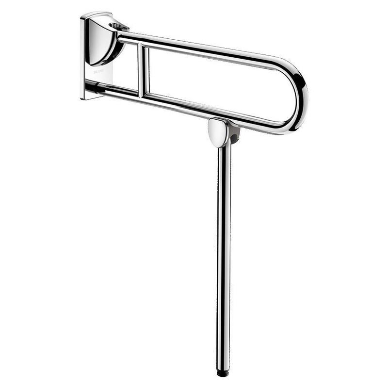 Barre de maintien rabattable avec béquille Inox brillant, L. 650 mm - Ø32