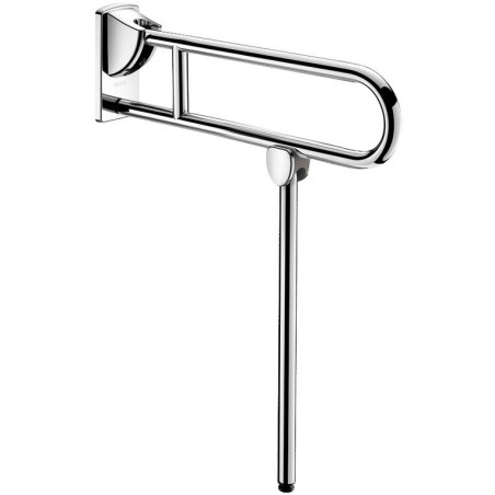 Barre de maintien rabattable avec béquille Inox brillant, L. 650 mm - Ø32