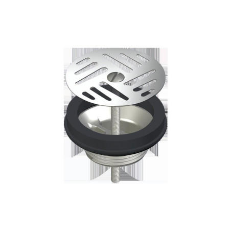Bonde de lavabo ou d'ur. Ø63 M1"1/4 à grille Inox + vis centrale