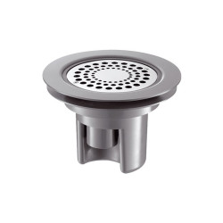 Siphon sol souple grille Inox Ø114 sortie intégrée Ø40