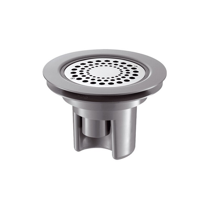 Siphon sol souple grille Inox Ø114 sortie intégrée Ø40