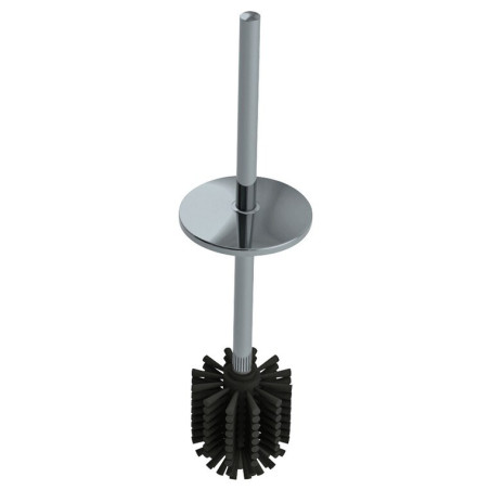 Ensemble brosse WC avec couvercle Inox poli brillant