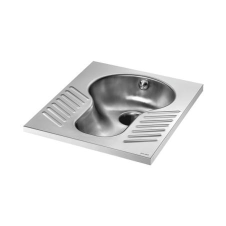 WC turc SHA XS 1 effet d'eau sans siphon Inox 304 satiné