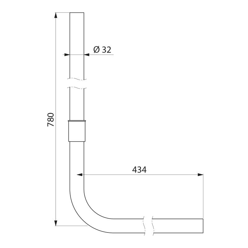 Tube de chasse PVC encastré / TC coudé Ø32