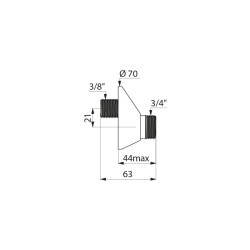 2 x Raccords décalés M3/8" M3/4" sous rosace, entraxe 21 mm