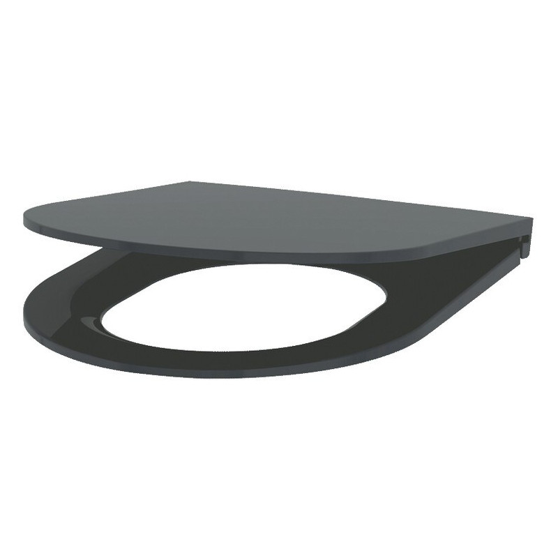 Abattant WC Slim avec couvercle S21 gris Duroplast
