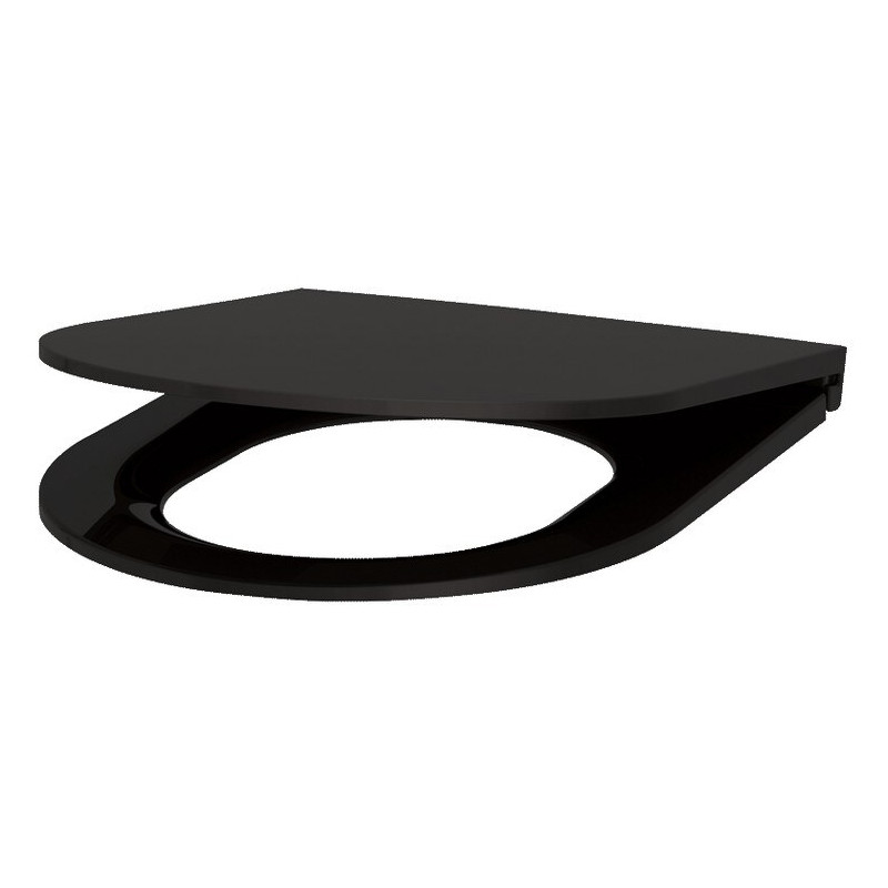 Abattant WC Slim avec couvercle à frein de chute, S21 noir, Duroplast