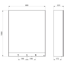 Armoire miroir 800 rob auto + savon auto + sèche-mains