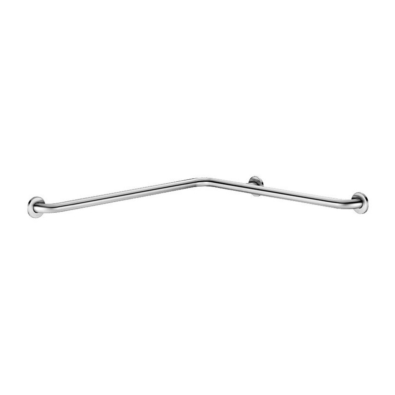 Barre coudée 2 murs Ø32 750x750 Inox satiné