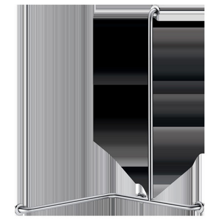 Barre de douche d'angle avec remontée verticale Inox satiné - Ø32 - droite