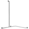 Barre de douche d'angle avec remontée verticale Inox brillant - Ø32 - gauche