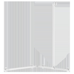 Barre de douche d'angle avec remontée coulissante Nylon blanc antibactérien - Ø32