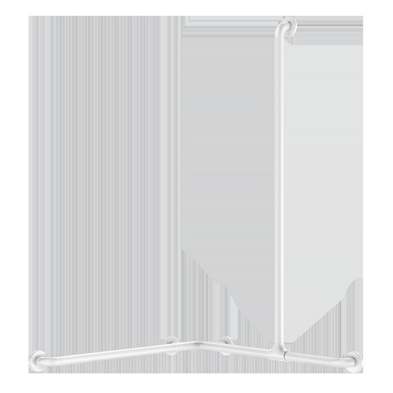 Barre de douche d'angle avec remontée coulissante Nylon blanc antibactérien - Ø32