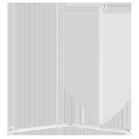 Barre de douche d'angle avec remontée coulissante Nylon blanc antibactérien - Ø32
