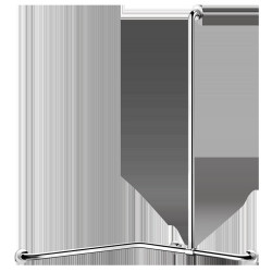 Barre de douche d'angle avec remontée coulissante Inox brillant - Ø32