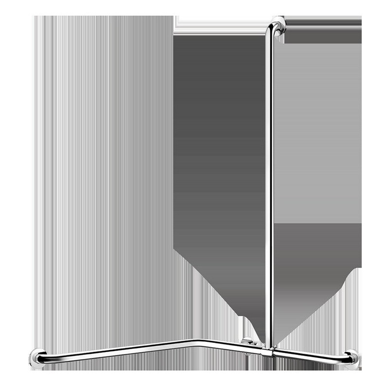 Barre de douche d'angle avec remontée coulissante Inox brillant - Ø32