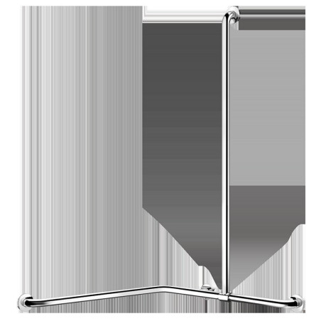 Barre de douche d'angle avec remontée coulissante Inox brillant - Ø32
