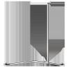 Barre de douche d'angle avec remontée coulissante Inox brillant - Ø32
