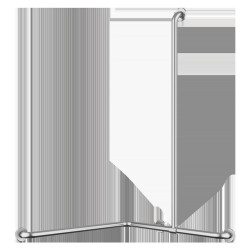 Barre de douche d'angle avec remontée coulissante Inox satiné - Ø32