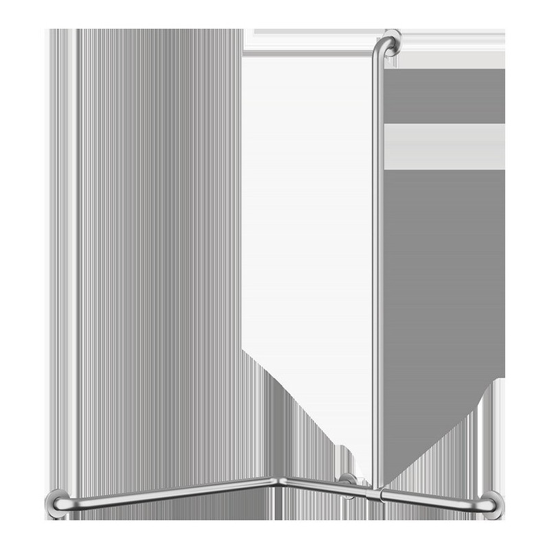 Barre de douche d'angle avec remontée coulissante Inox satiné - Ø32