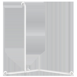 Barre de douche + barre verticale Basic Ø32 époxy blanc
