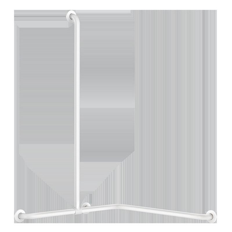 Barre de douche + barre verticale Basic Ø32 époxy blanc