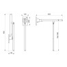 Barre rabattable Be-Line® ac béquille Ø42 L.650 alu anthracite