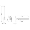 Barre rabattable Be-Line® Ø42 L.850 aluminium blanc