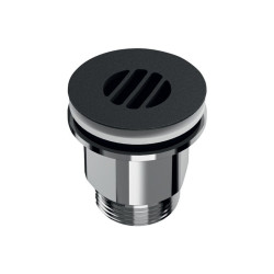 Bonde HYGIÉNA noir mat à grille concave pour lavabo Inox