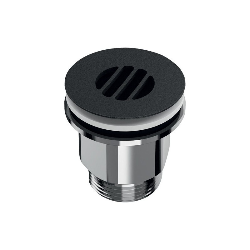 Bonde HYGIÉNA noir mat à grille concave pour lavabo Inox