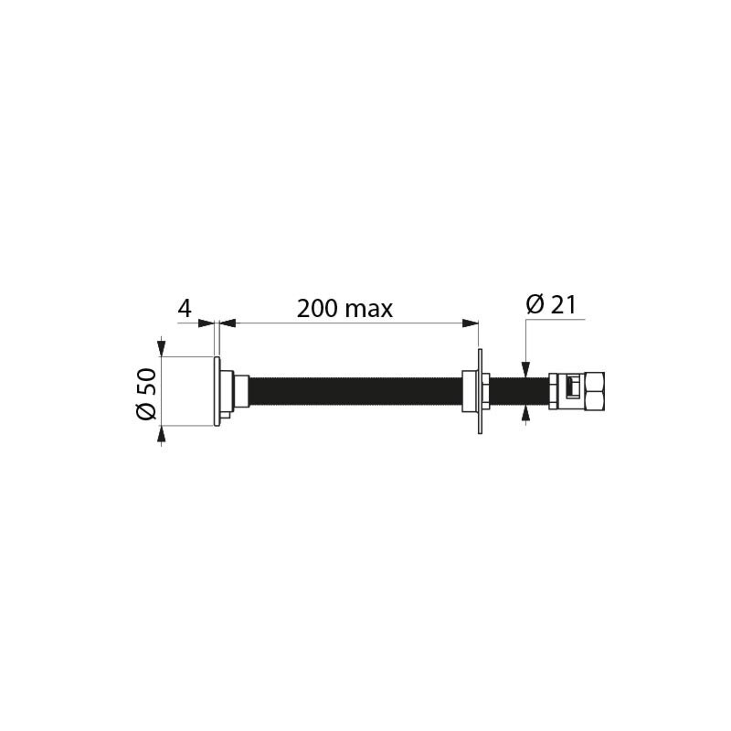 Cde EC inviolable TC 200mm F3/4'' TEMPOSTOP lavabo, douche