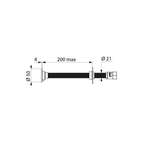 Cde EC inviolable TC 200mm F3/4'' TEMPOSTOP lavabo, douche