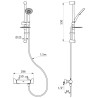 Colonne de douche mitigeur thermostatique Securitouch H9741S, raccord std