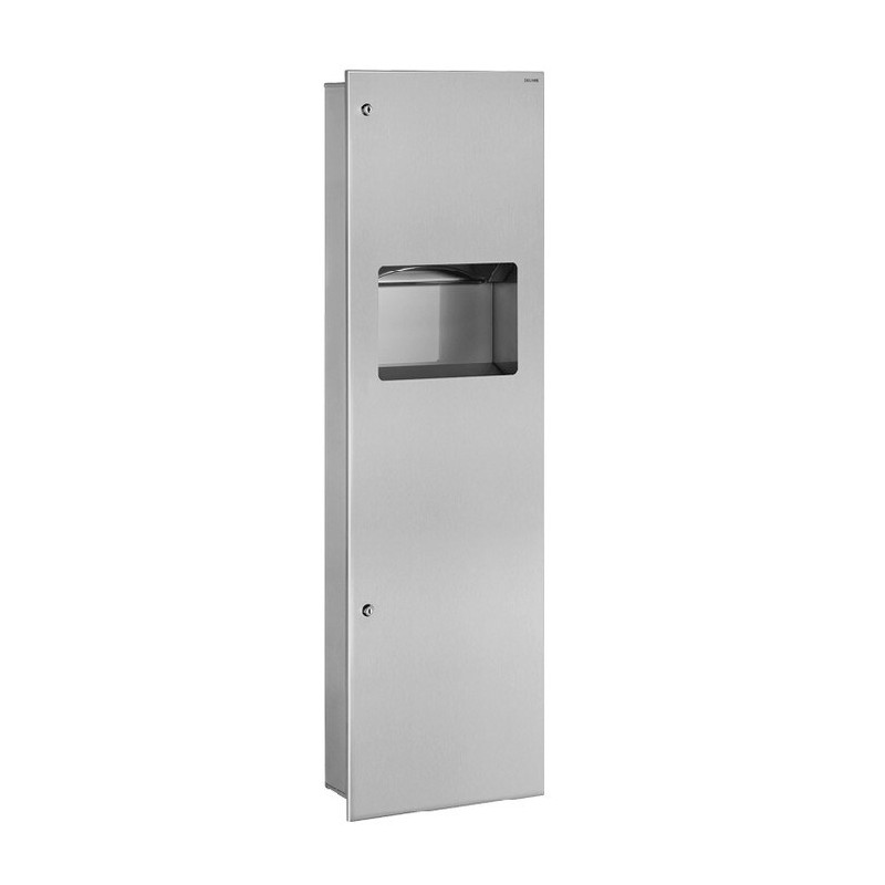 Combi distributeur essuie-mains et poubelle encastré 30L