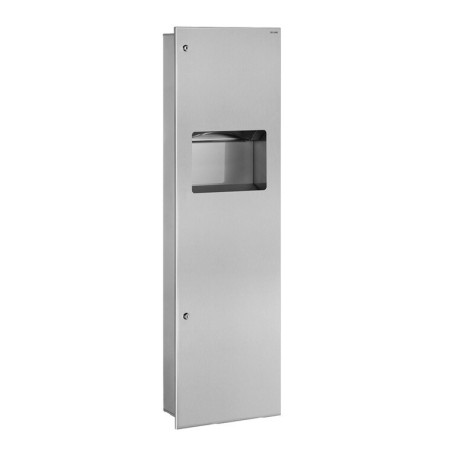 Combi distributeur essuie-mains et poubelle encastré 30L