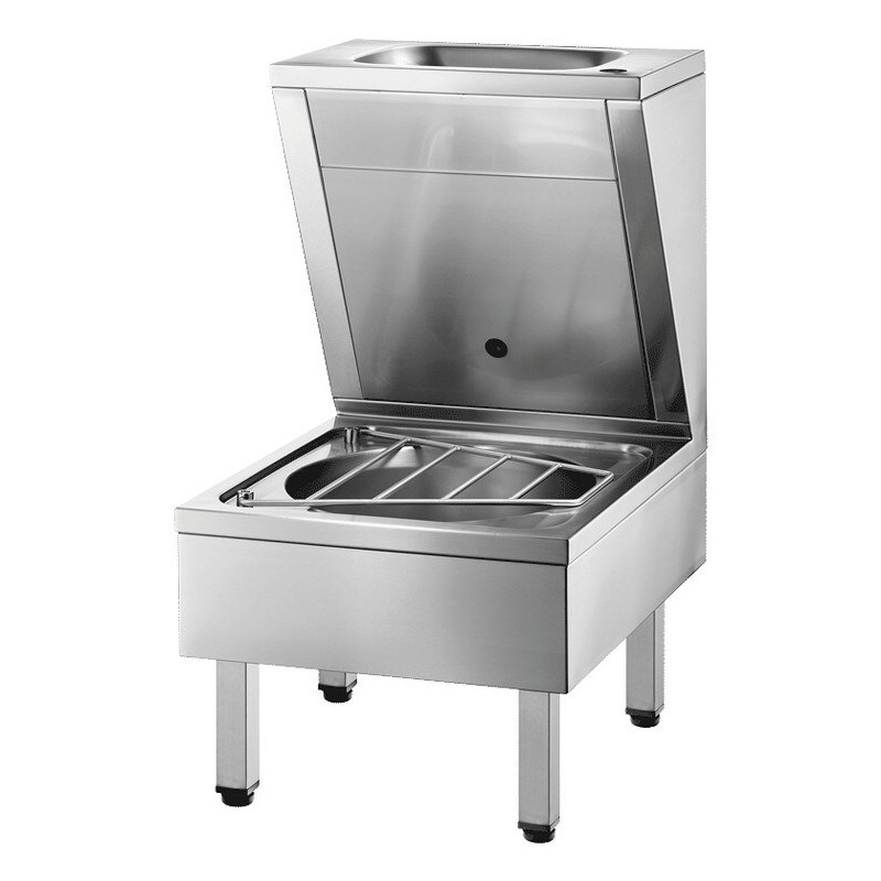 Combi lavabo vidoir à poser Inox 304 satiné