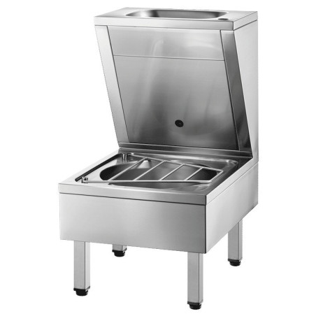 Combi lavabo vidoir à poser Inox 304 satiné
