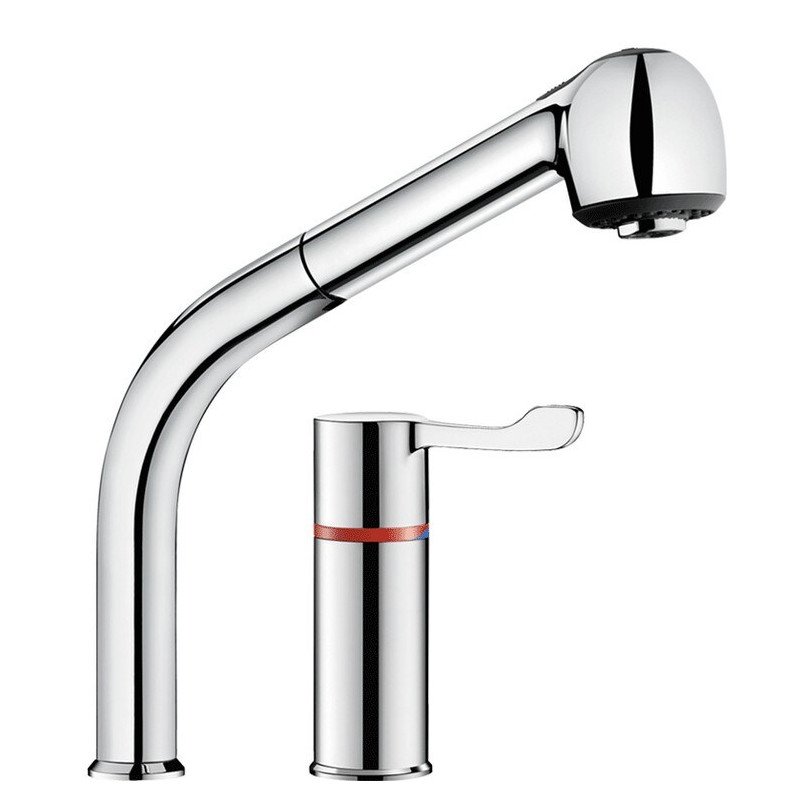 Combiné évier SECURITHERM thermostatique + colonne à douchette extrac.