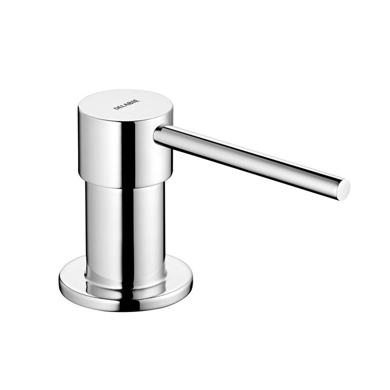 Distributeur savon bec droit ac cartouche, bidon 1L, Inox poli