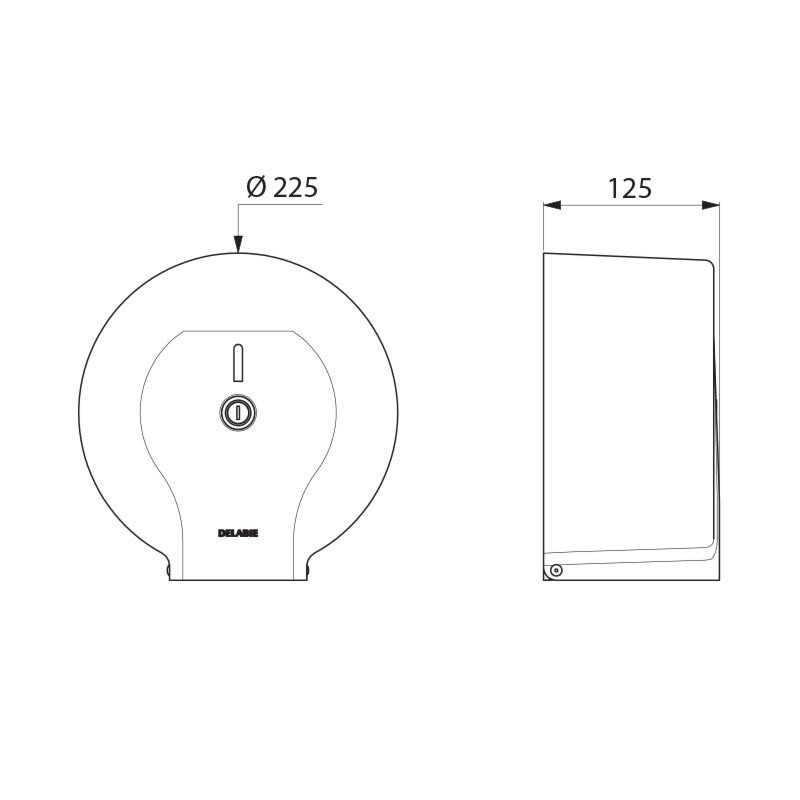 Distributeur de papier WC pour bobine 200 m Inox 304 satiné